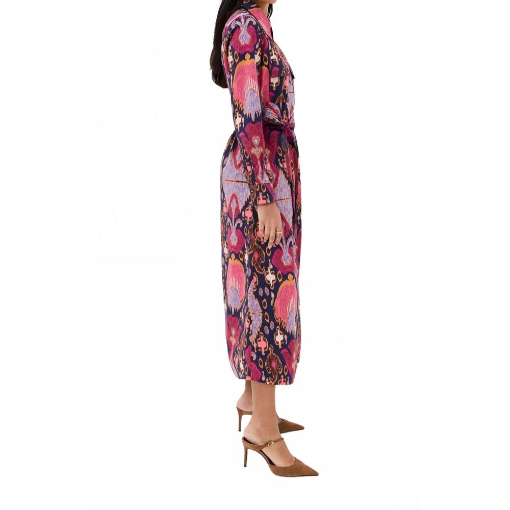 NEW FIGUE bassa dress in fan ikat true navy - Picture 2 of 5
